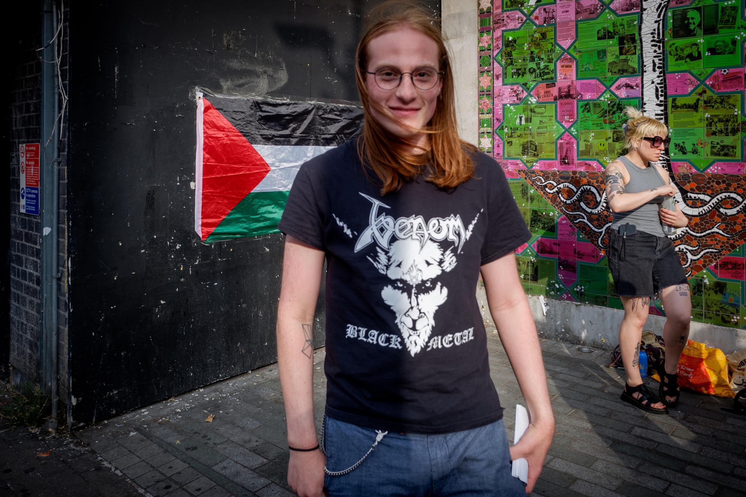 Black metal against genocide. Finsbury Park, London.