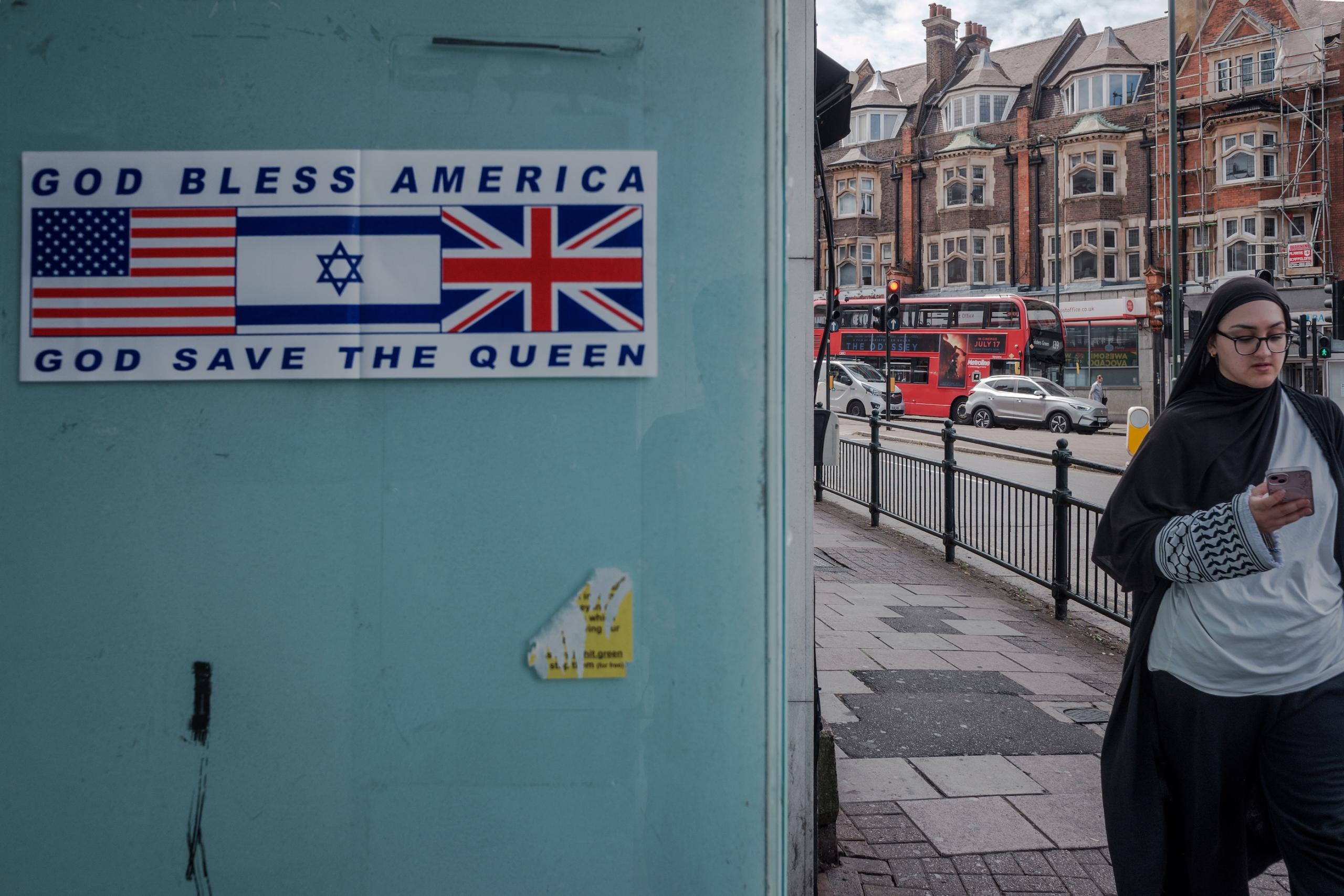 Axis of imperialism. Golders Green, London.