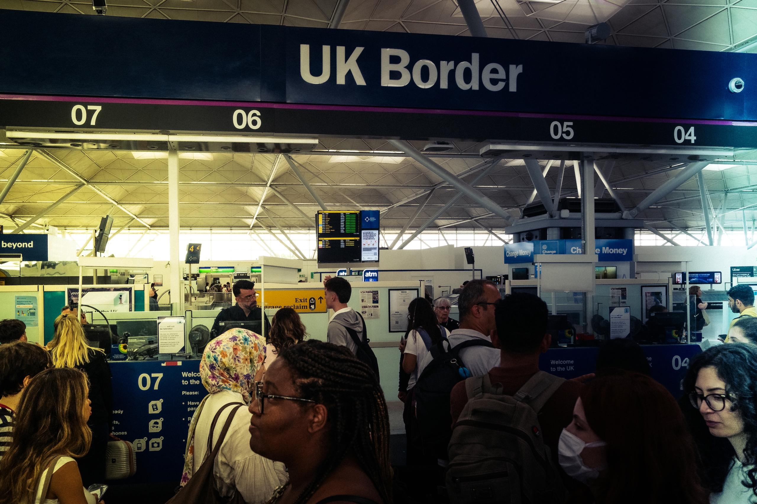 Postcolonial Britain. Immigration, Stansted Airport.