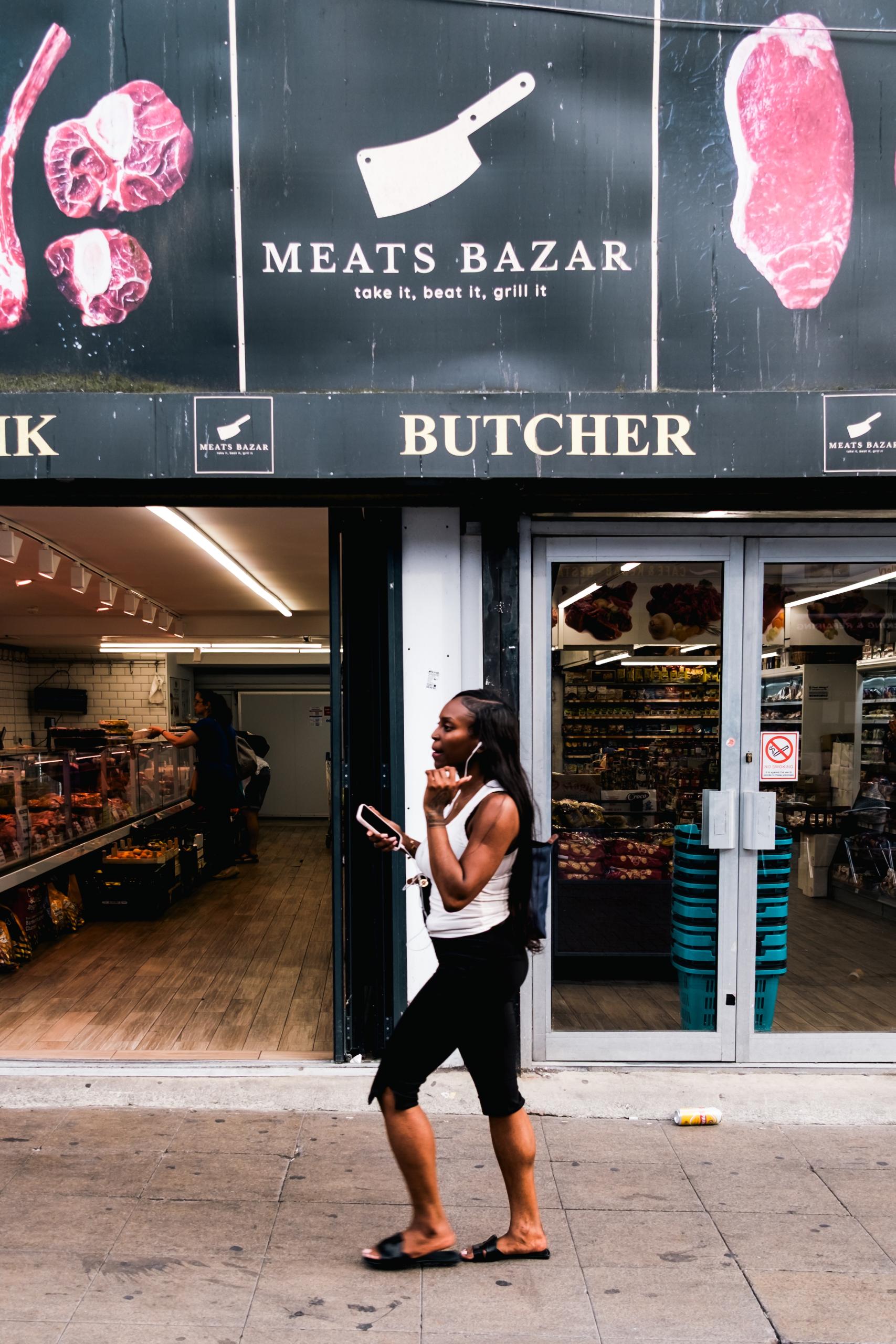 Under the knife. Walthamstow High Street, London.