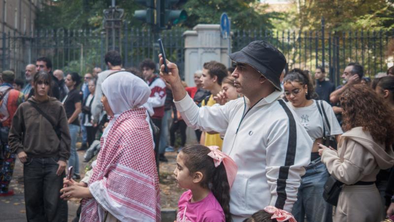 Immigrant citizen journalists. End genocide and Zionism protest, Torino.