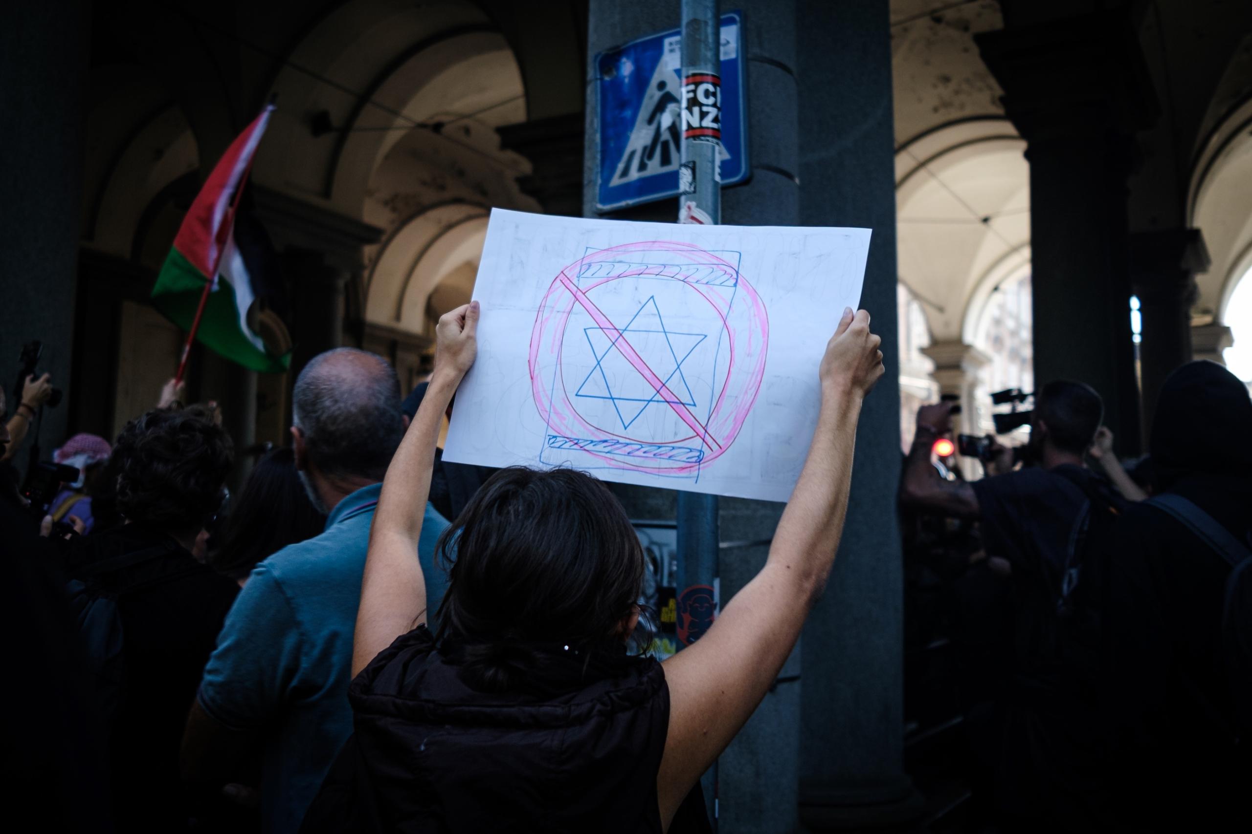 Israel is cancelled. End genocide and Zionism protest, Torino.