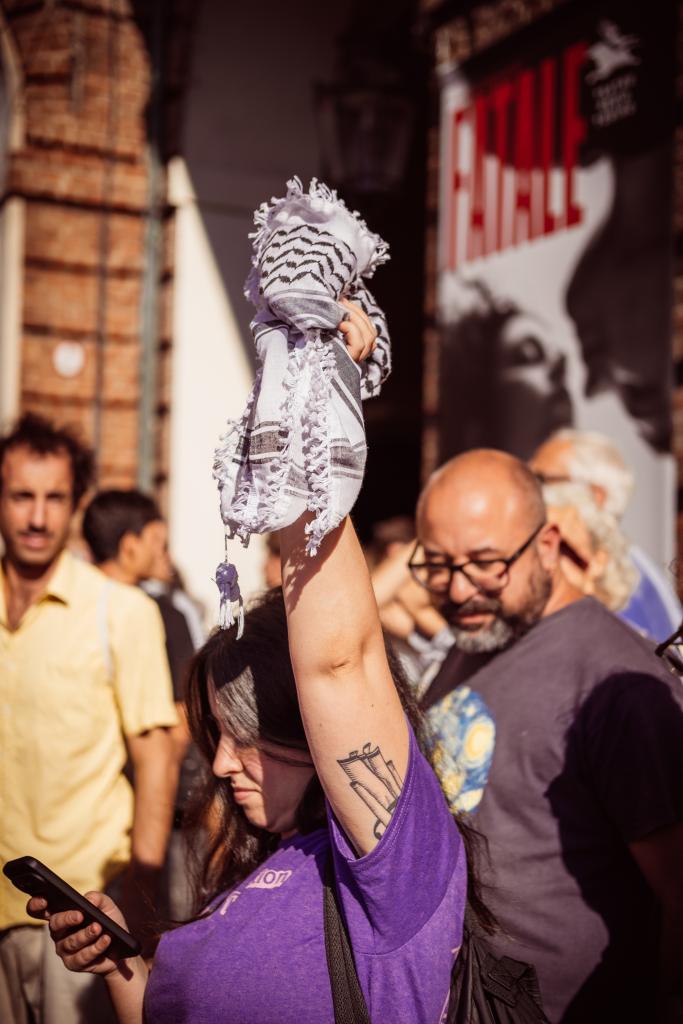Up with Palestine. End genocide and Zionism protest, Torino.